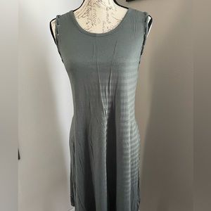 Maurice’s round neck sleeves knee length military green summer dress A line